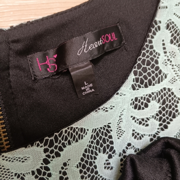 SOLD Heart Soul Sz L Mint Lace Sleeveless Mini Skater Dress - Picture 4 of 6